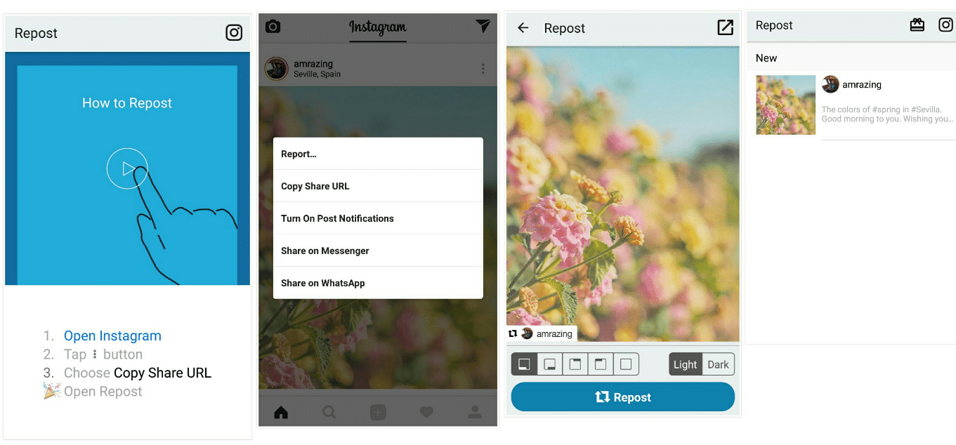 How to repost Instagram Post