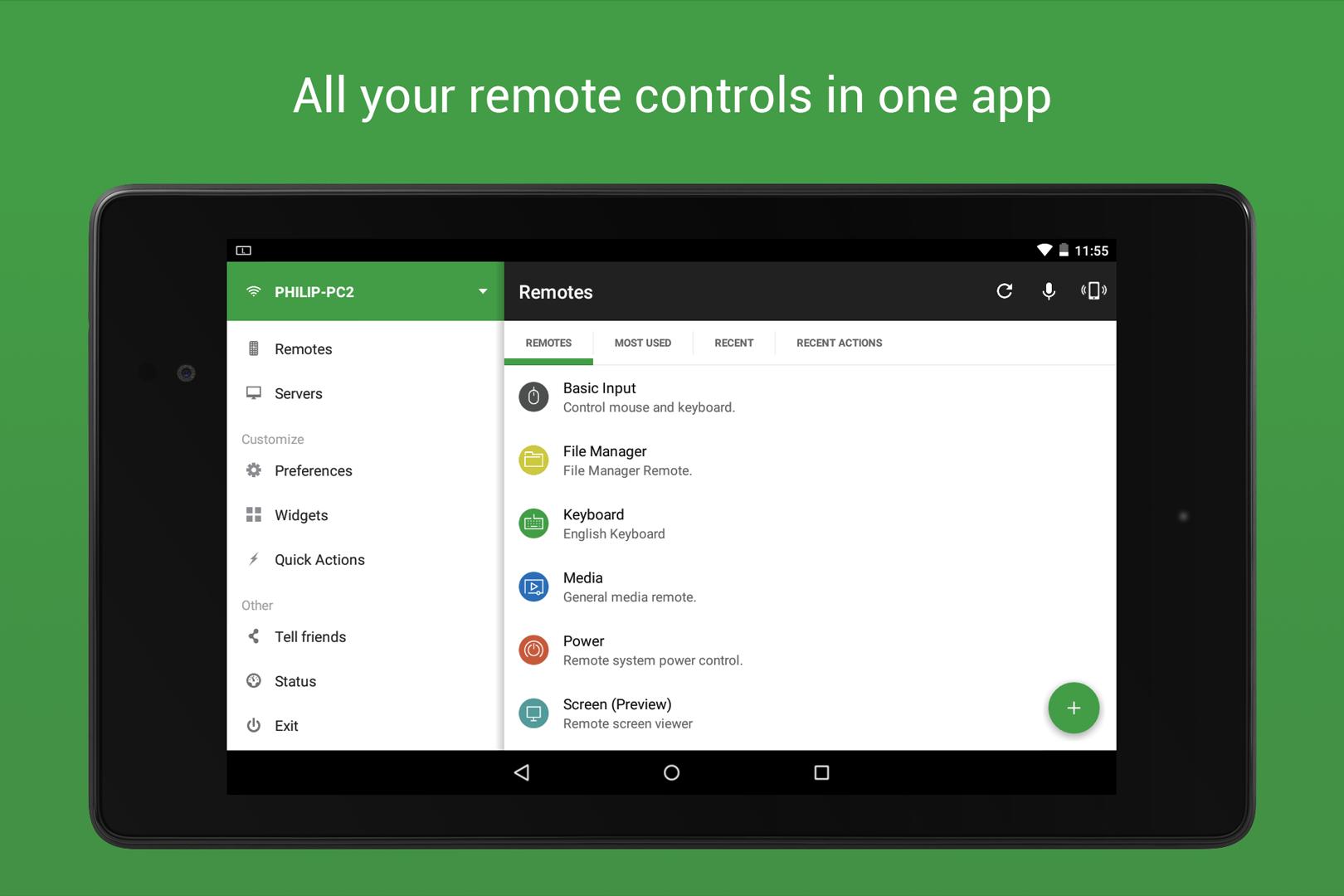 Fitur Android Unified Remote Full